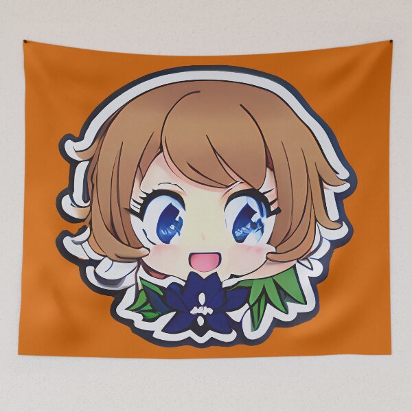 Item preview, Kawaii girl design in blue clothes smiling designed and sold by AleKawaiiDesign.