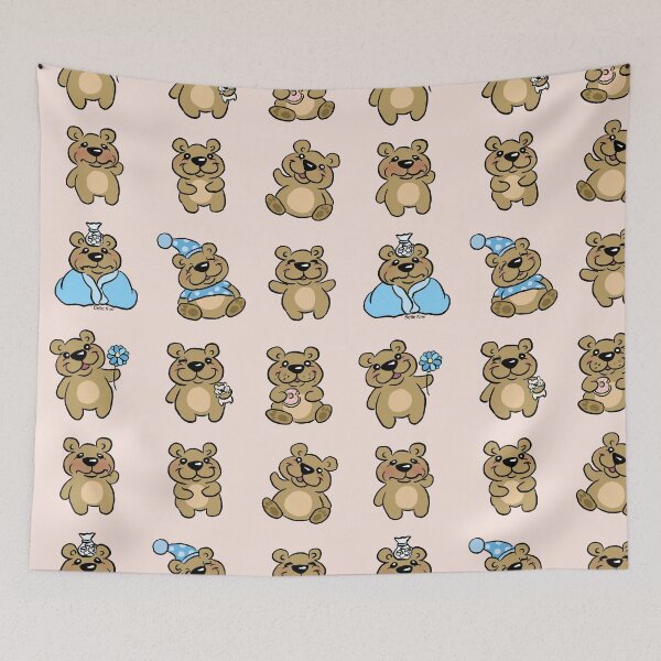 Item preview, Teddy bear print designed and sold by doodletokki.