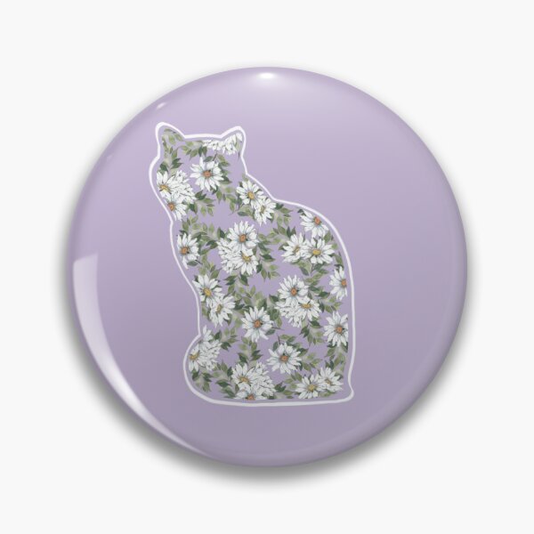 Artikelvorschau, Gänseblümchen-Katze, Lavendel entworfen und verkauft von WhimsyLetters.