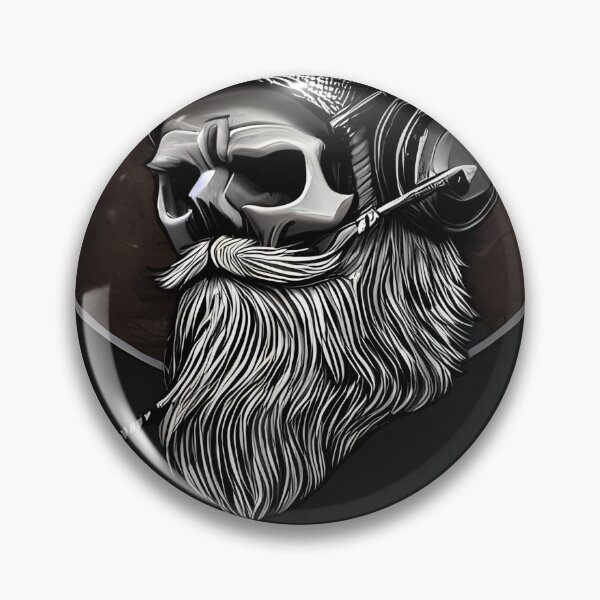 Item preview, Viking Vintage Skull Beard with Headphones designed and sold by ArtForYouMyMan.