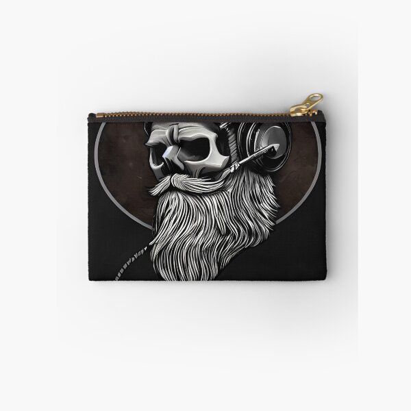 Item preview, Viking Vintage Skull Beard with Headphones designed and sold by ArtForYouMyMan.