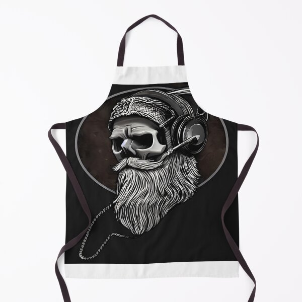 Item preview, Viking Vintage Skull Beard with Headphones designed and sold by ArtForYouMyMan.