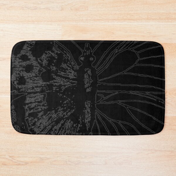 Item preview, Gothic Tonal Damask Abstract Black Butterfly Outline Drawing Vintage German Asymmetrical Illusion designed and sold by kattakitty.