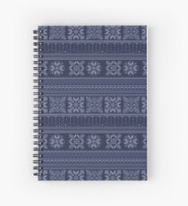 Knitted blue christmas pattern Spiral Notebook
