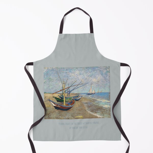 Item preview, Fishing Boats on the Beach at Saint-Marie by Vincent van Gogh designed and sold by VintageArtByIda.
