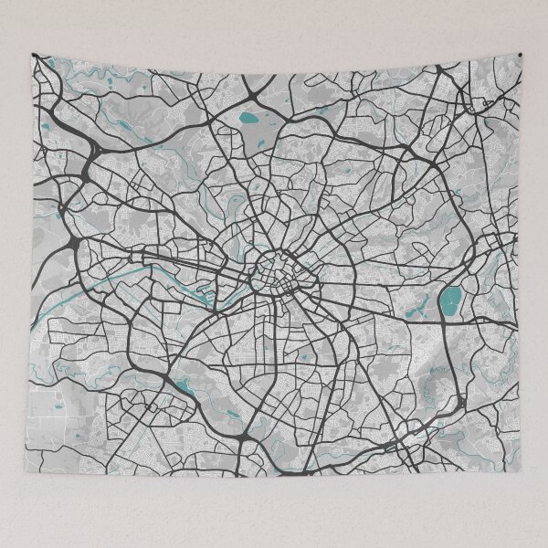 Item preview, Manchester England UK Map - Minimal Style w/ Roads designed and sold by wxnw-designs.
