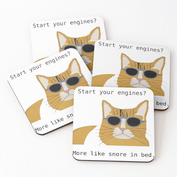 Item preview, Start your engines? More like snore in bed. like a cat [AI generated, AI art ] designed and sold by 3ac-Arts.