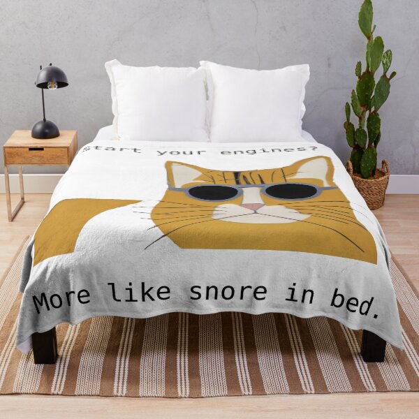 Item preview, Start your engines? More like snore in bed. like a cat [AI generated, AI art ] designed and sold by 3ac-Arts.