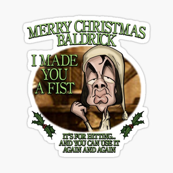 Merry Christmas Baldrick Sticker