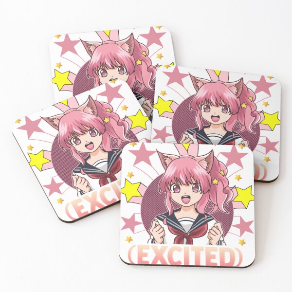 Item preview, Excited Anime Girl Cute Japanese Kawaii Otaku Face  designed and sold by GaryBailey129.