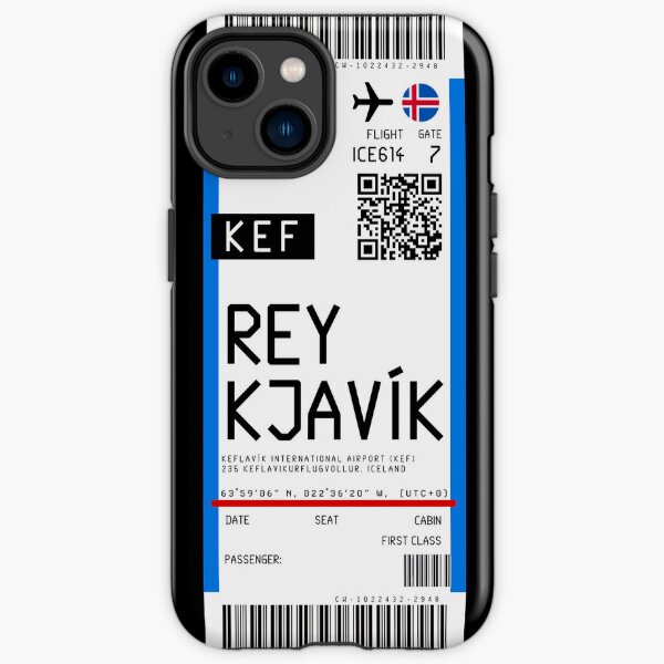 Reykjavik Keflavik Airport (KEF) Boarding Pass rickrolled iPhone Tough Case