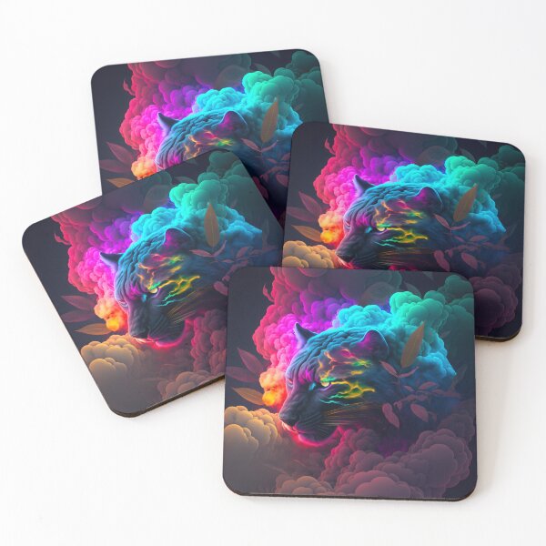 Artikelvorschau, Black Panther - Jaguar - mit Neonfarben. entworfen und verkauft von AdamesArtStudio.