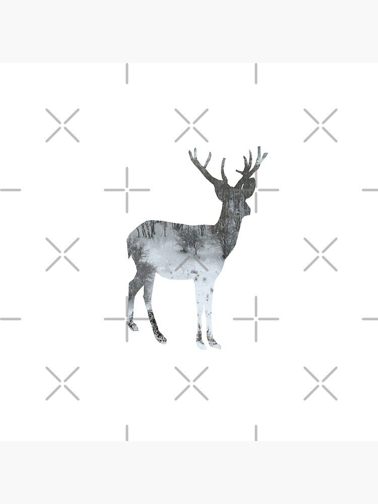 WINTER SERIES Snowing Reindeer On White by by-jwp