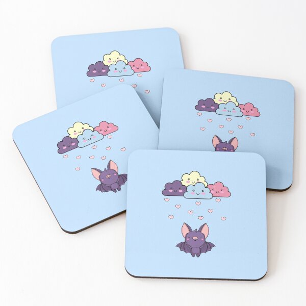 Item preview, Cute Bat, Kawaii Clouds, Hearts - Pastel Goth  designed and sold by GoseStudio.