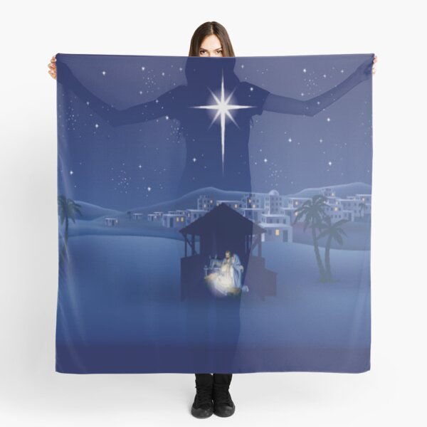 Christmas Nativity Scene Scarf