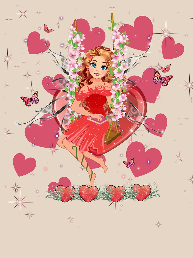 Thumbnail 3 of 3, Relaxed Fit T-Shirt, Felicia's Valentine Wrapped In Love Collection designed and sold by TeelieTurner.