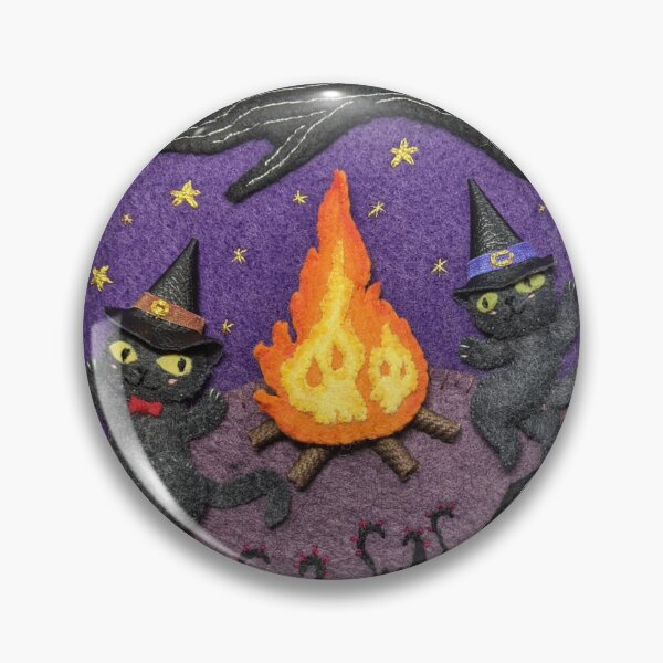 Item preview, The witch cats are out dancing by the fire designed and sold by joyminiart.