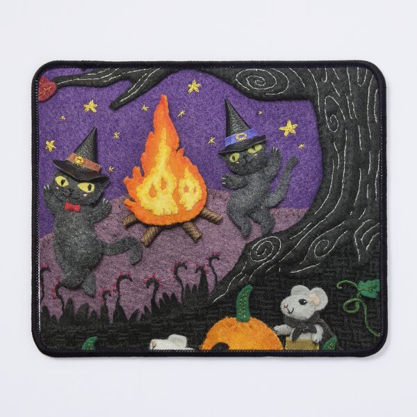 Item preview, The witch cats are out dancing by the fire designed and sold by joyminiart.