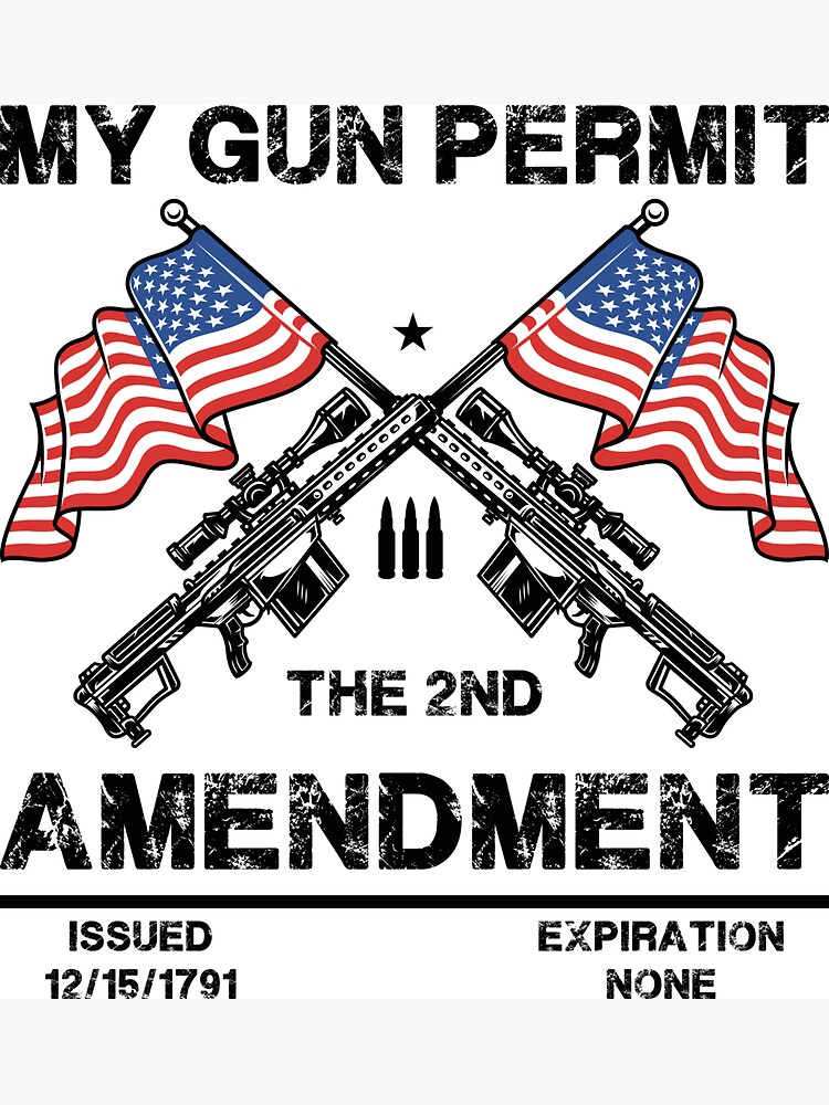 "My Gun Permit; 2ND Amendment" Sticker for Sale by stardock727 Redbubble