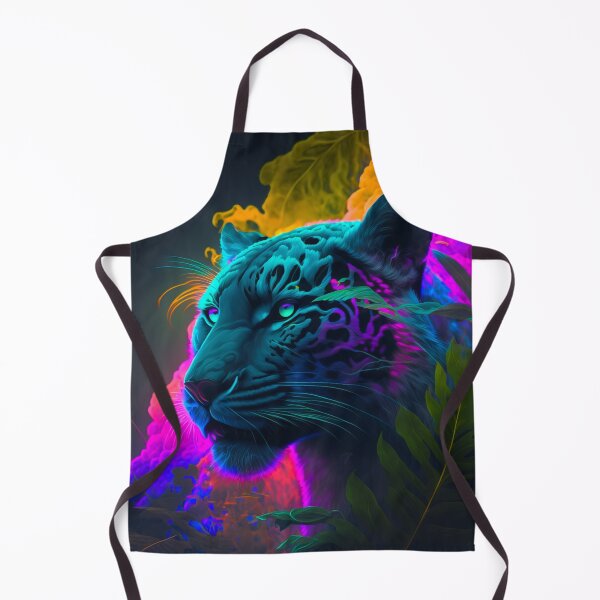 Item preview, Jaguar in rainbow clouds in neon colors - Artwork by Adames designed and sold by AdamesArtStudio.