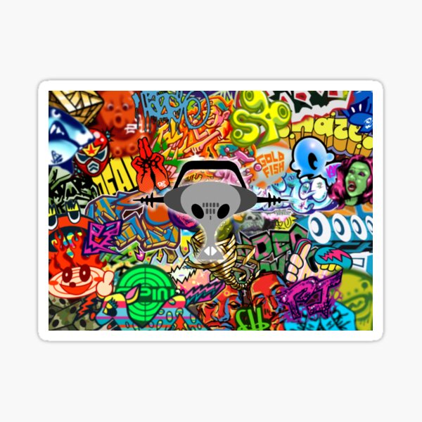 Vista previa del artículo con la obra «Jet Set Radio Future (JSRF) Collage de pared de graffiti con Graffiti Soul», diseñado y vendido por everything4eva.