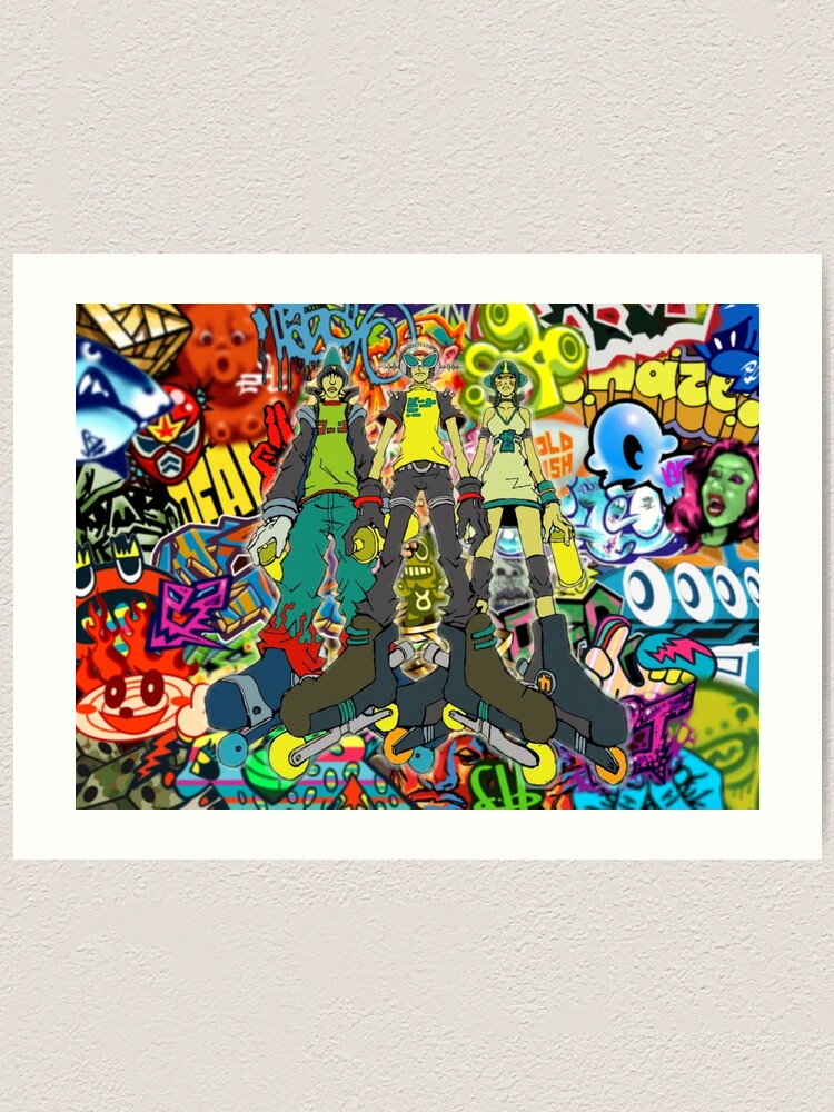 Jet Set Radio Future (JSRF) Graffiti Wall Collage with The GGs