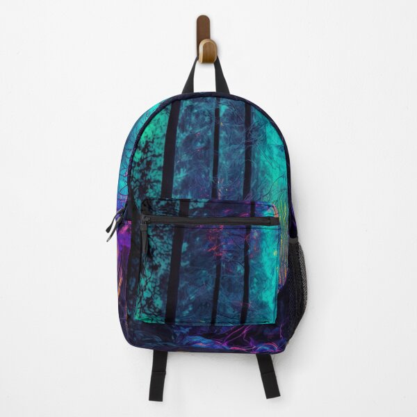 Item preview, Abstract art of colorful psychedelic forest with vibrant fluorescent colors designed and sold by UmagineArts.