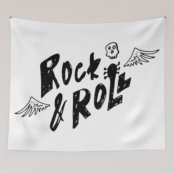 Item preview, Rock and roll. Hand drawn lettering with scull and wings. designed and sold by kateja.