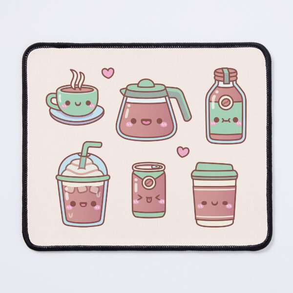 Item preview, Cute Hot Coffee Iced Coffee Doodles designed and sold by rustydoodle.