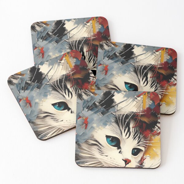 Item preview, Artistic Cat Ornament in Oil Colors A Beauty with Blue Eyes designed and sold by Purple-Glow.