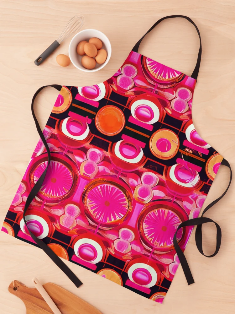Thumbnail 1 of 6, Apron, Red And Pink Riot designed and sold by TiltedCode.