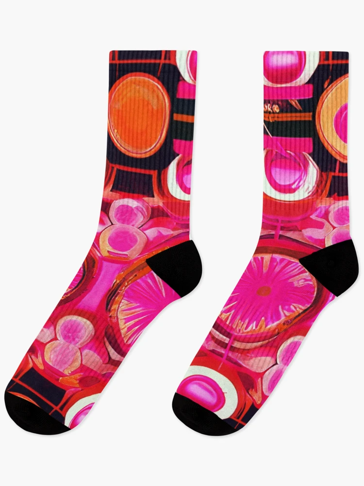 Thumbnail 1 of 5, Socks, Red And Pink Riot designed and sold by TiltedCode.