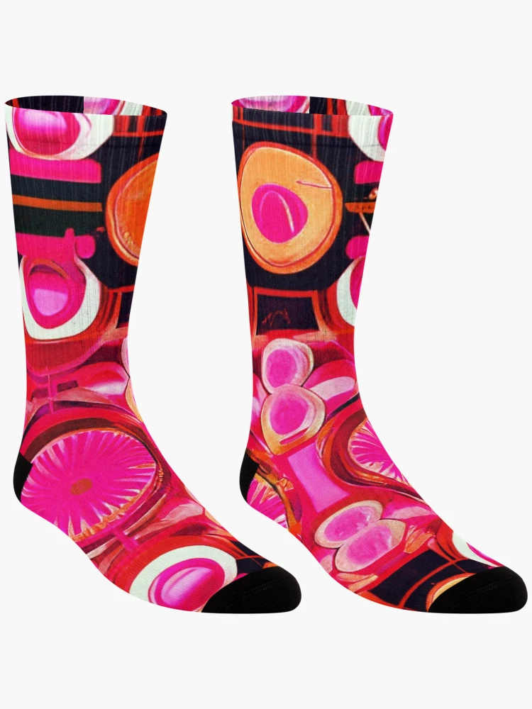 Thumbnail 3 of 5, Socks, Red And Pink Riot designed and sold by TiltedCode.