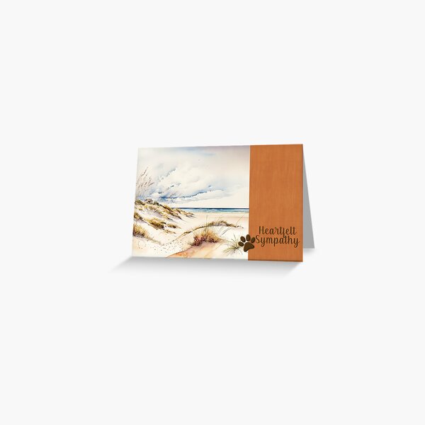 Item preview, Watercolor Ocean Scene Sympathy Path to Sea Paw  designed and sold by InspiredPamjoy.