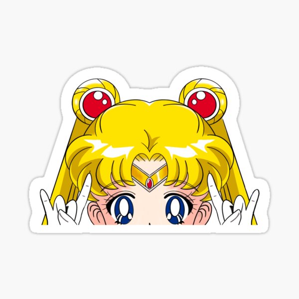 Artikel-Vorschau von Sailor m00n Magical Girl Anime SAIL0R M00N Peeker Aufkleber Aufkleber, designt und verkauft von Shay Z.