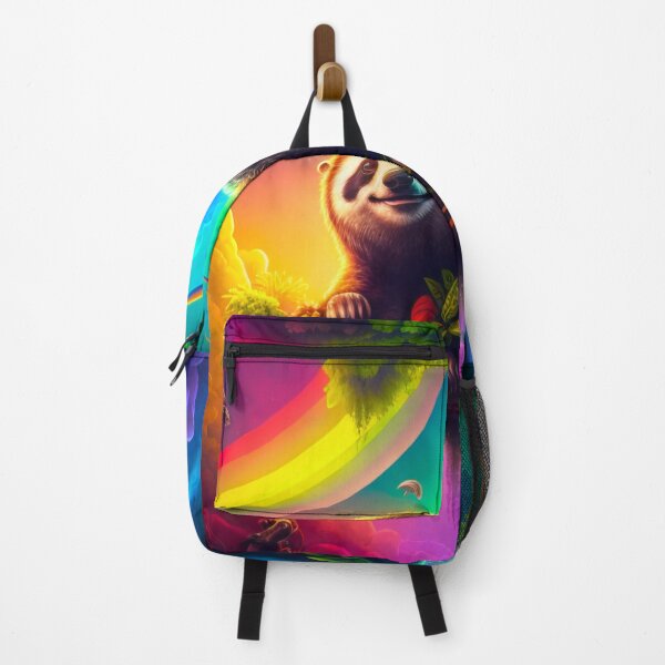 Item preview, Sloth Art in Rainbow Neon Colors designed and sold by AdamesArtStudio.