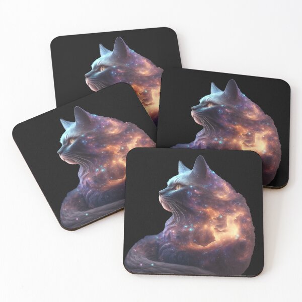 Item preview, Galaxies, nebulae and stars in the shape of a cat designed and sold by Happy1-2.