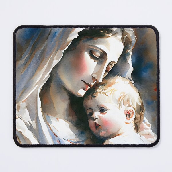 Item preview, Virgin Mary and Baby Jesus Watercolor designed and sold by CGSGraphics.