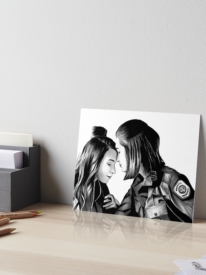 Thumbnail 1 of 2, Art Board Print, Wayhaught (Wynonna Earp) designed and sold by kindnessuntamed.
