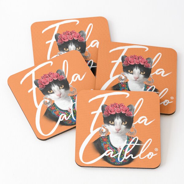 Item preview, Orange TXW back Cat Frida Cathlo version of - Frida Kahlo designed and sold by Jaime Ortiz.
