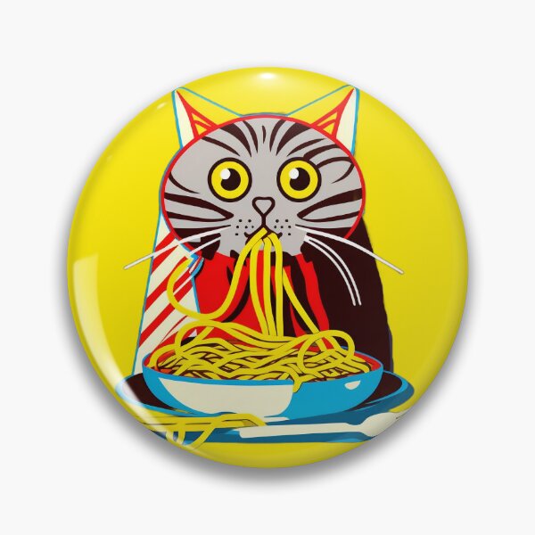 Aperçu de l'œuvre Chat mangeant des spaghettis T-shirt créée et vendue par Tony.