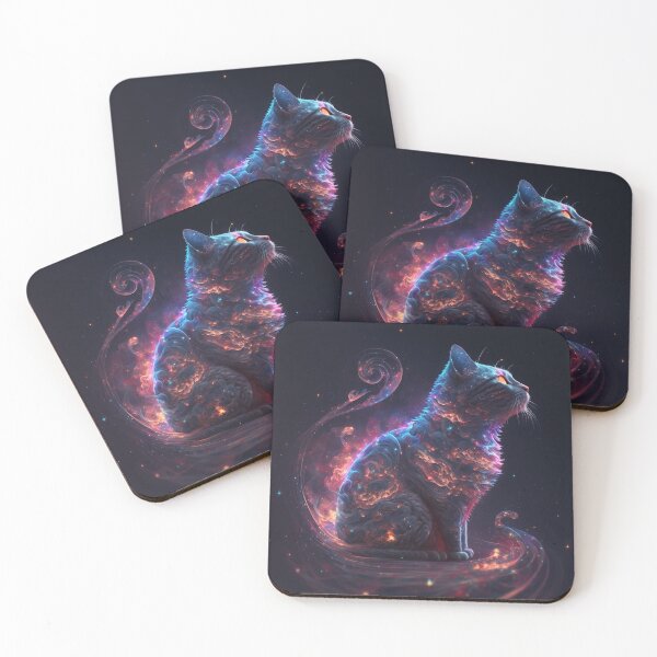 Item preview, Galaxies, nebulae and stars in the shape of a cat designed and sold by Happy1-2.
