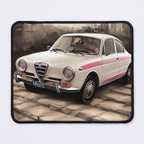 Item preview, Italian classic car, style icon from the 60's, cream, Alfa, classic, great curves designed and sold by pixelatedworld.