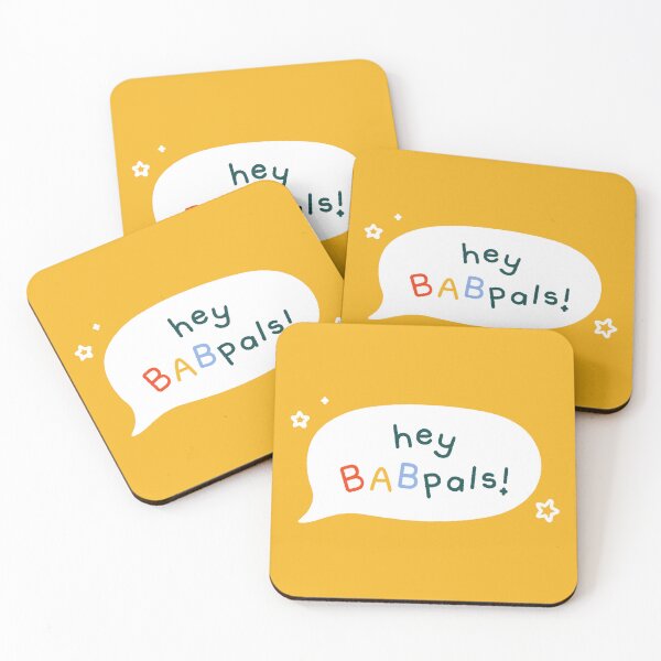 Item preview, "hey babpals!" speech bubble (white) designed and sold by babpod.
