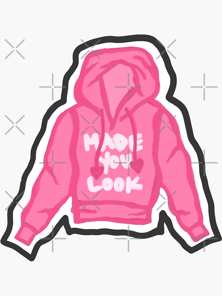 Made You Look pink hoodie - Meghan Trainor lyrics Sticker for Sale by  StarCatArt