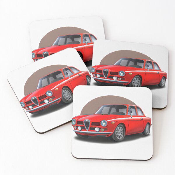 Item preview, Italian classic car, style icon from the 60s, red, Alfa, classic, great curves designed and sold by pixelatedworld.