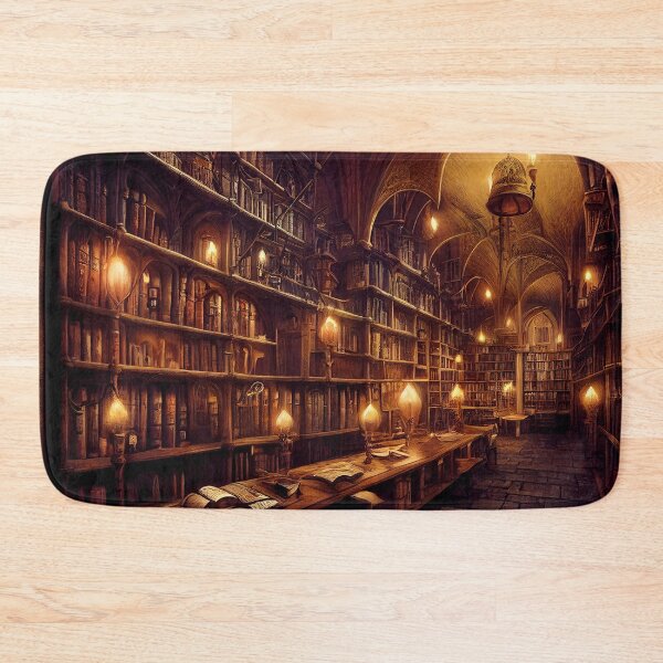 Item preview, Fantasy School Library Painting designed and sold by rudekitten.