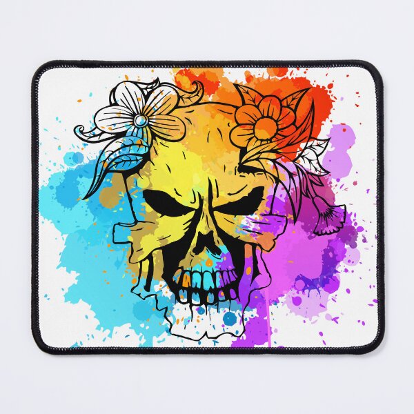 Item preview, Skull with flowers watercolor designed and sold by courtney petersen.