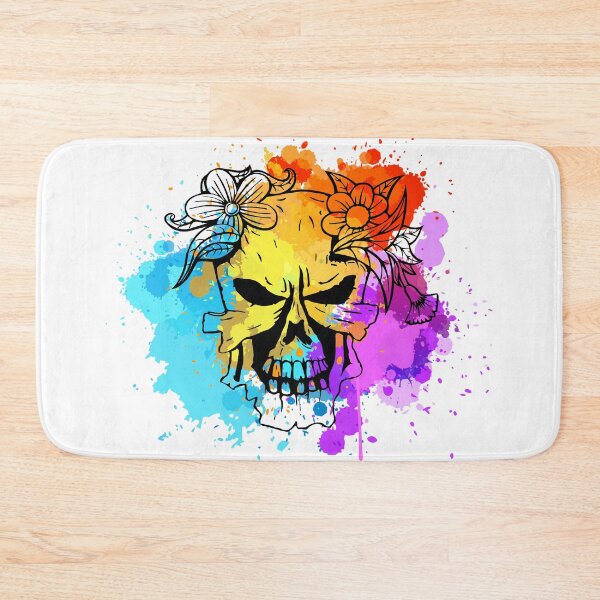 Item preview, Skull with flowers watercolor designed and sold by courtney petersen.
