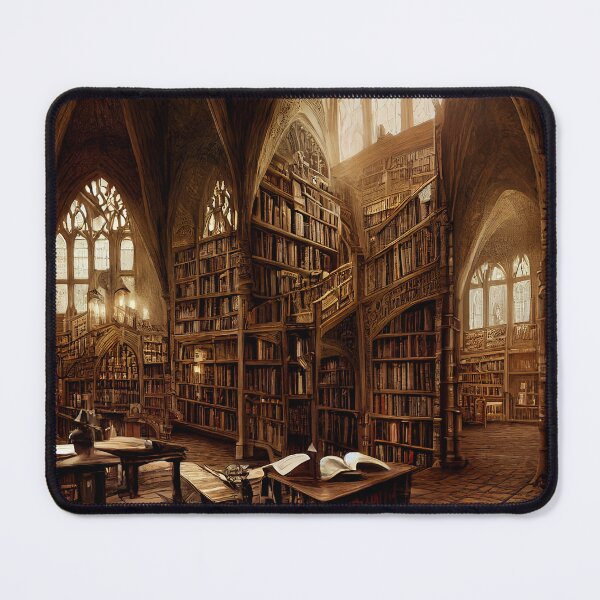 Item preview, Fantasy School Library Painting designed and sold by rudekitten.